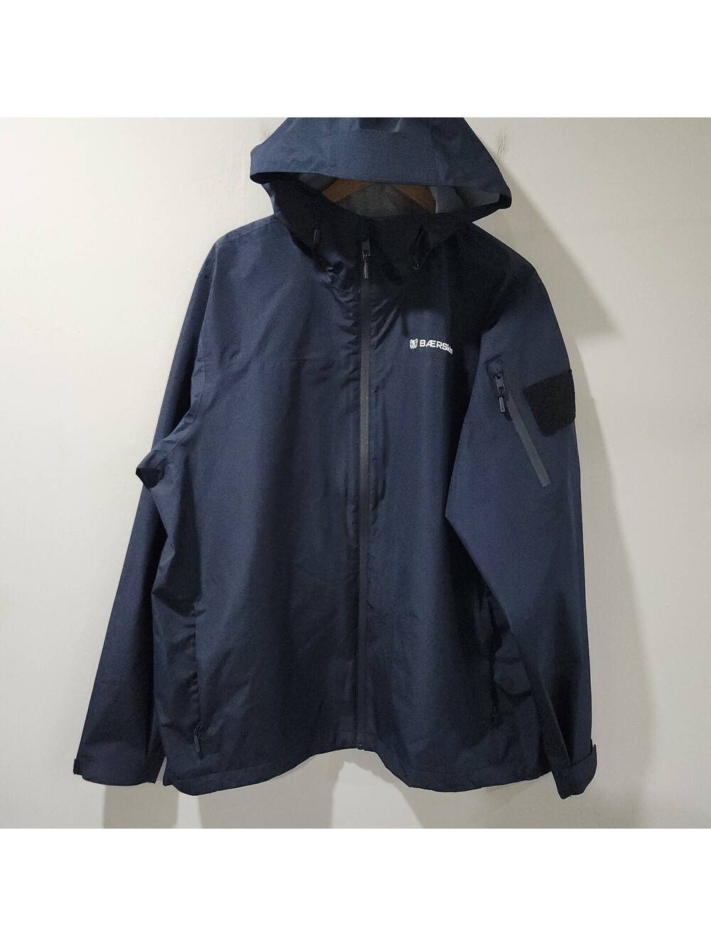 BAERskin Tactical Heavy Storm Waterproof Rain Jacket Navy Blue Large Outdoor